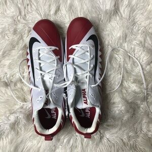 NWT Nike red white alpha menace cleats size 17